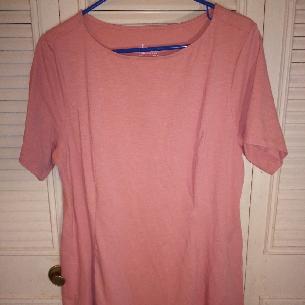 denim & co s/s fashion tee L EUC